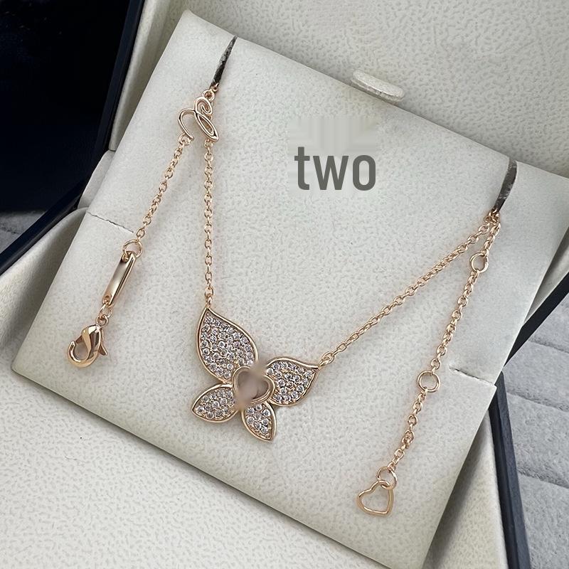 Exquisite Diamond Butterfly Necklace: Elegant High-End Women's Clavicle Jewelry