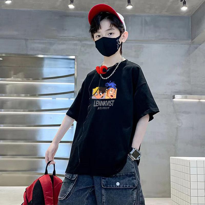 Cotton Cartoon Short Sleeve T Shirt For Boys Summer Loose Casual Top