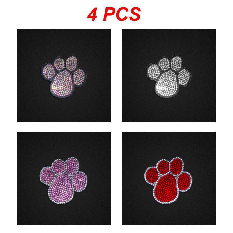 2/3/4PCS Puppy Footprint Water Coaster Durable Self-adhesive Car Decor Body Stickers Universal Multi-color