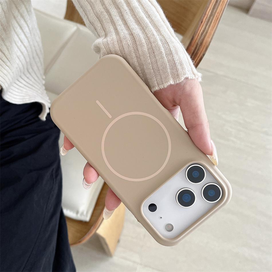 Luxury Skin Feel Magnetic Phone Case For iPhone 17Air 16 ProMax 15 14Plus 13 12 11 Wireless Charging Liquid Silicone Shockproof Cover Fundas