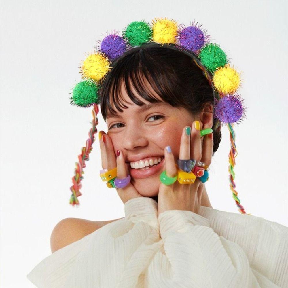 Creative Glitter Ball Hairbands Party Props Hair Hoop Headpieces Carnival Headbands  Girls