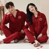 Red Pajamas for Couples - Spring/Autumn 2025 Pure Cotton High-Grade Dowry Festive Homewear for Newlyweds