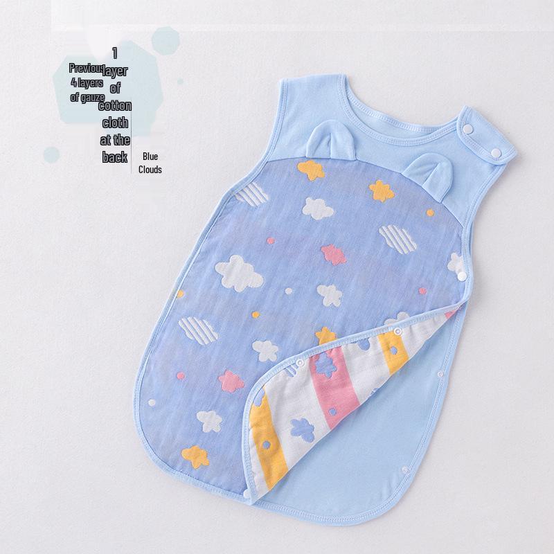 Pure Cotton Baby Sleeping Bag - All-Season Quilted Anti-Kick Blanket for Newborns