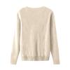 Women's Fashion Casual Solid Color V Neck Long Sleeve Pullover Sweater Top