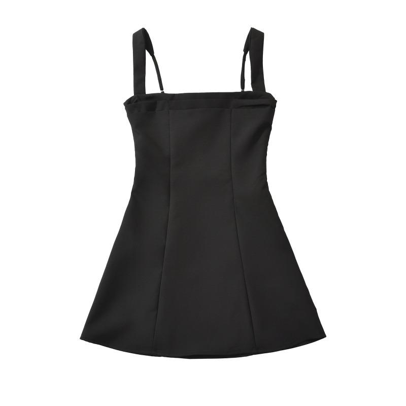 New pure desire style sexy tube top strap waist mini skirt dress S чёрный
