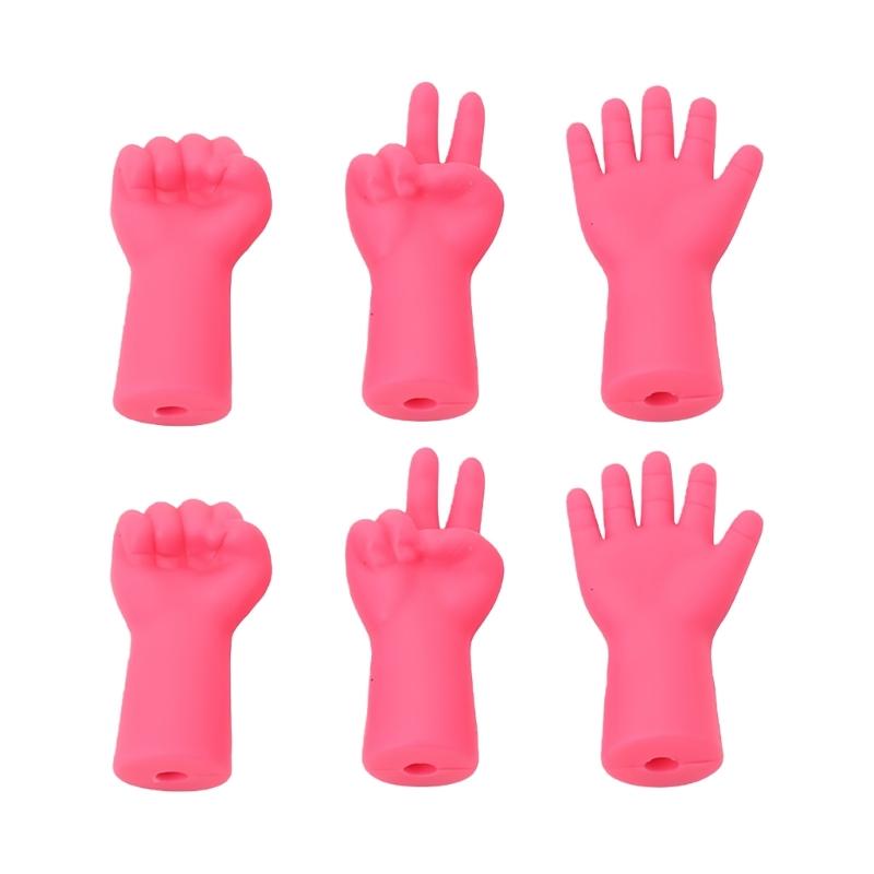 6Pcs Knitting Needle Point Protectors Hand Shape Knitting Needle Stoppers Slip Resistant Crochet Hook Tip Covers