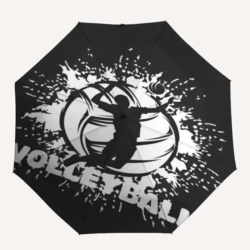 Volleyball Theme Automatic Umbrella, Lightweight & Portable, 8 Rib, Perfect for Outdoor Travel, Birthdays, Christmas, Gifts.