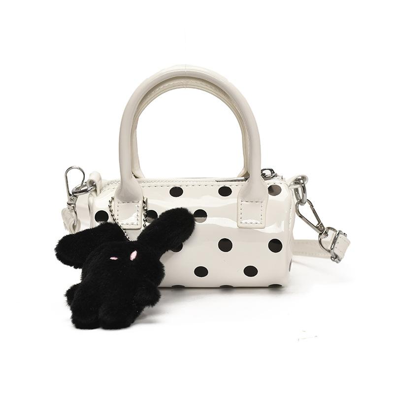 New Fashion Personalized Contrasting Color Polka Dot Baguette Handbag Women's Casual Versatile Commuter Messenger Bag