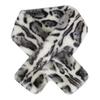 Cute Thicken Warm Leopard Print Scarf Windproof Soft Faux Fur Scarf Faux Rabbit Fur Faux Collar Winter Scarf Neck Wrap