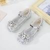 2024 New Autumn Crystal Princess Sequin High-Heel Leather Shoes for Girls