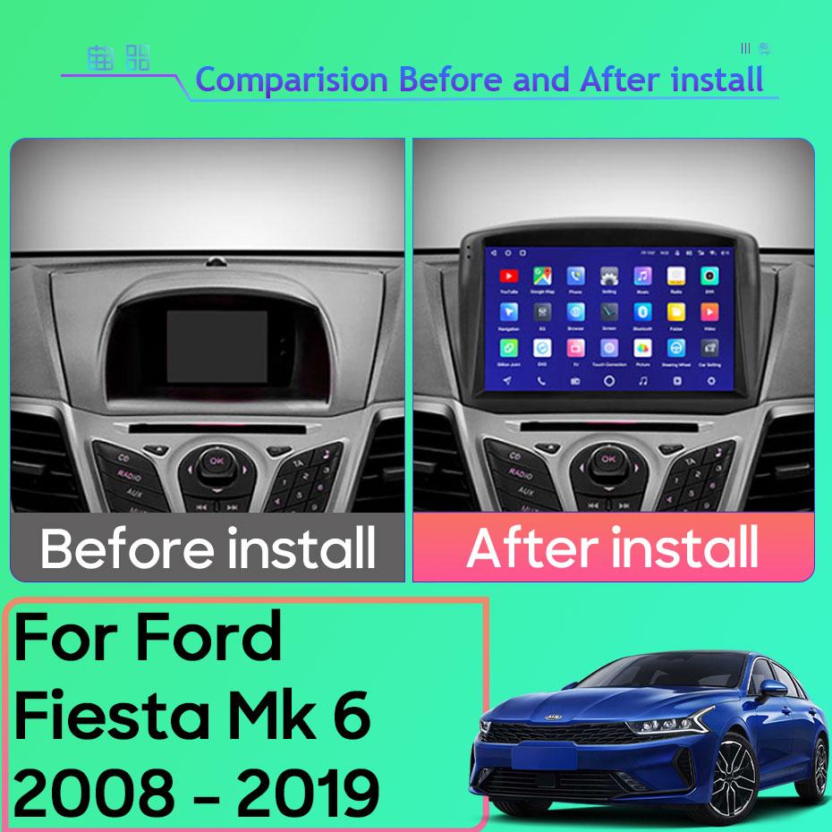 Android Multimedia For Ford Fiesta Mk 6 2008 - 2019 Car Stereo CPU Radio QLED Player Navigation Carplay Auto HDR 5G Dash WIFI BT