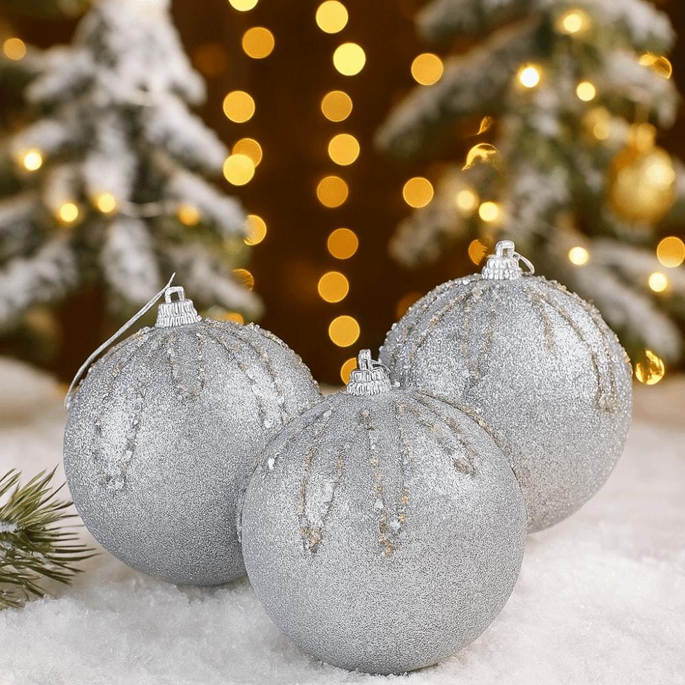 3 pcs/set Hanging Decorations Christmas Color Balls Xmas Tree Ornaments  Tabletop Decoration
