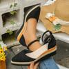 Fashion Women's Shoes Closed Toe Women's Sandals 2025 Hot Sale New Round Toe Casual Sandals Women High Quality Solid Wedge Single Shoes
