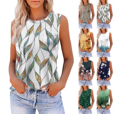 Γυναικεία Αμάνικα Τοπ 2025 Φαρδιά Γραμμή Ψηλό Λαιμό Καλοκαιρινό Τοπ Κομψό Casual Αμάνικα Μπλουζάκια Με Τσέπη