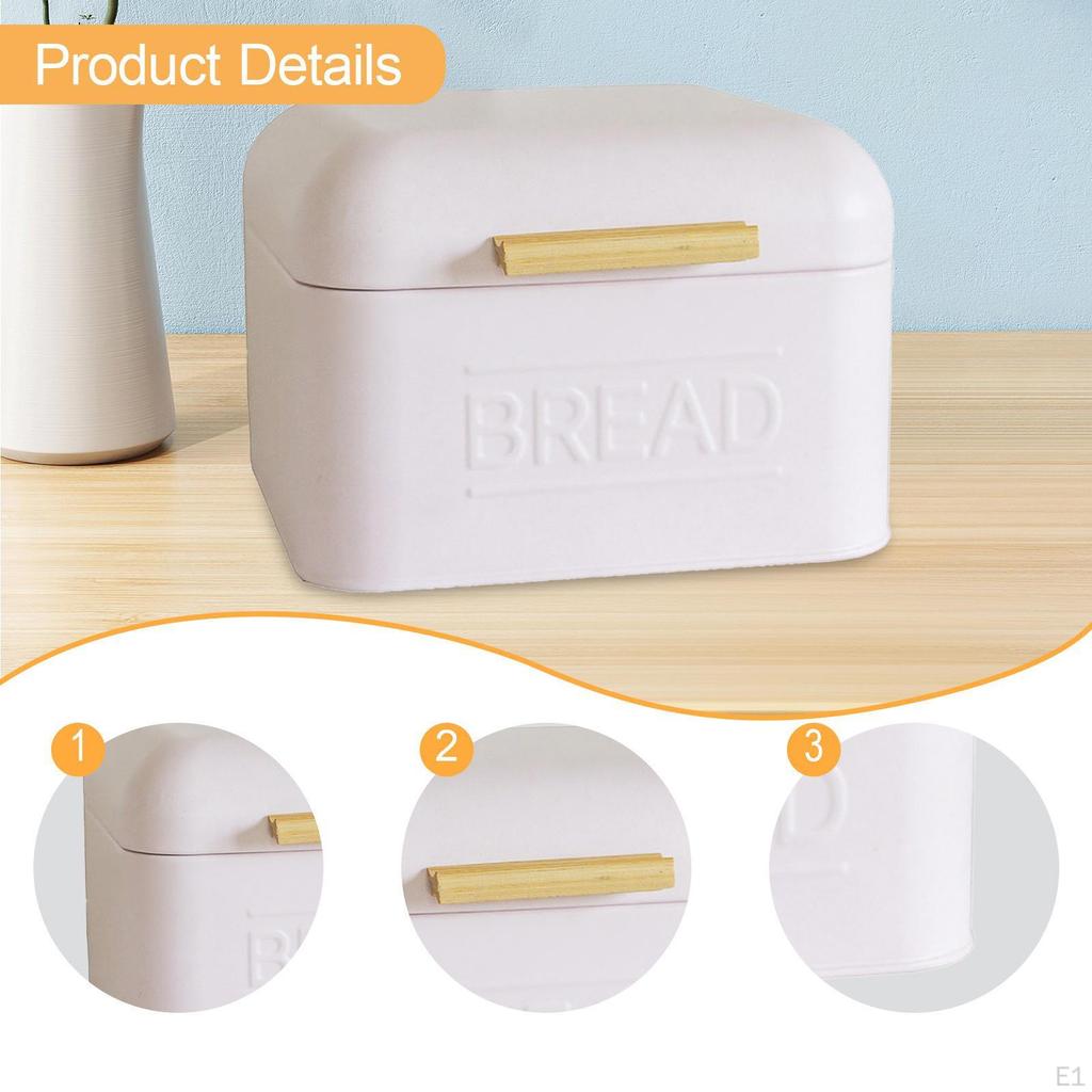Bread Food Storage Box Counter Space Saving Rustic Organizing Sundries Container