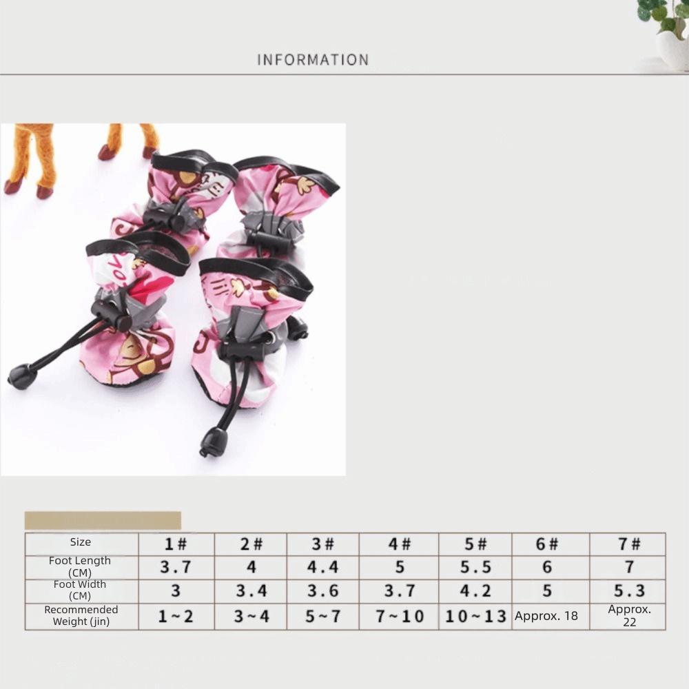 4 Stück Neue Stoff Gummi Haustierstiefel Schuhe Rutschfest Gelb Rosenrot Blau Kleiner Welpen Socken Schuhe Verstellbar Haustierbedarf Welpen Hund