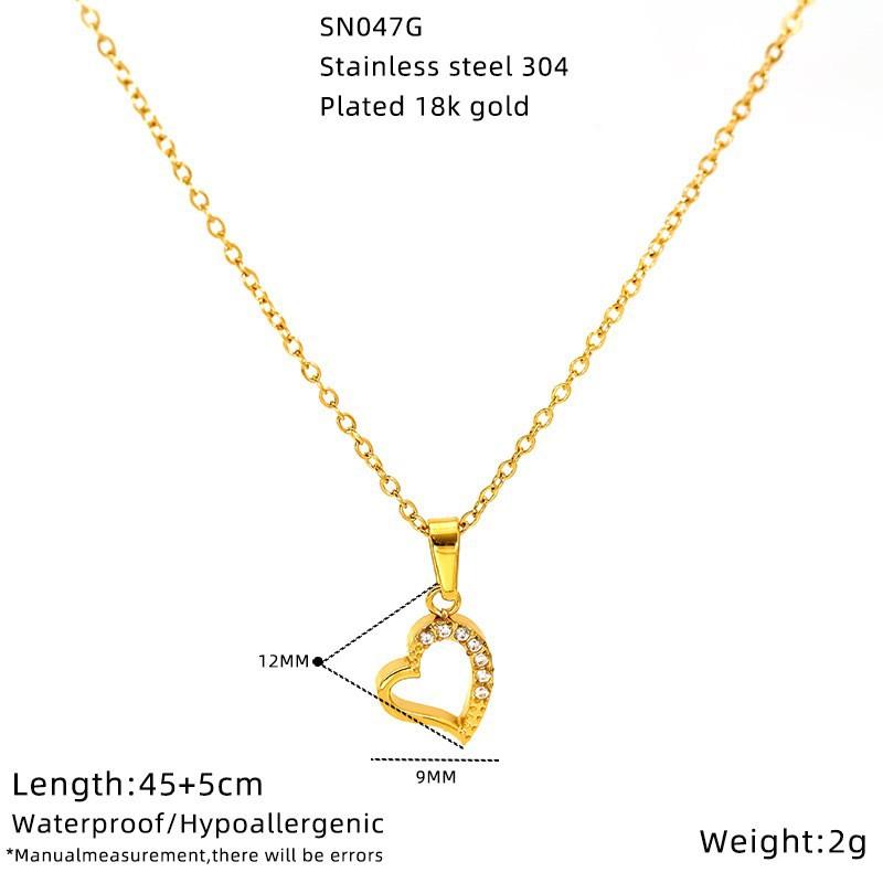 Liebe Temperament Leichter Luxus Hoher Sinn Schlüsselbeinkette Einfache Zirkon Titanstahl Halskette