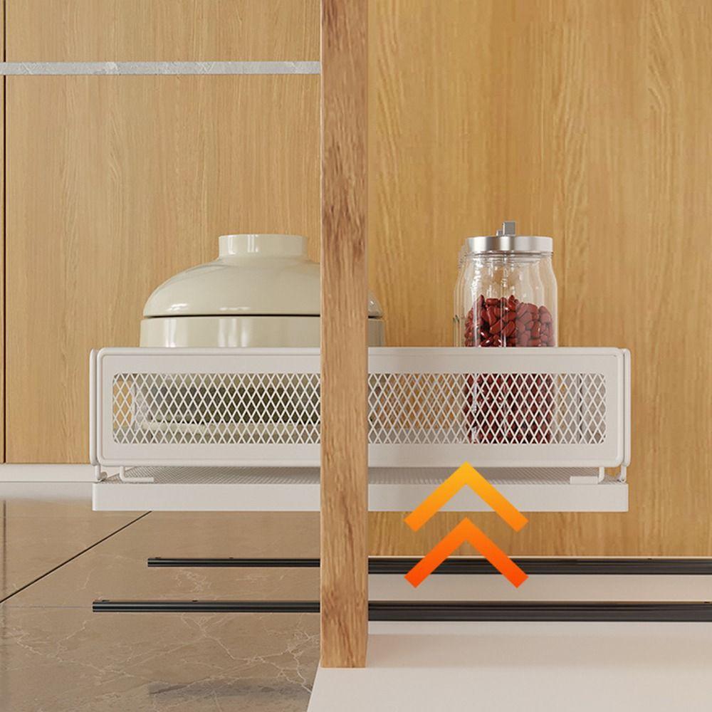 Expandable Dish Storage Rack Slide Drawer Food Storage Basket Home Furnishings