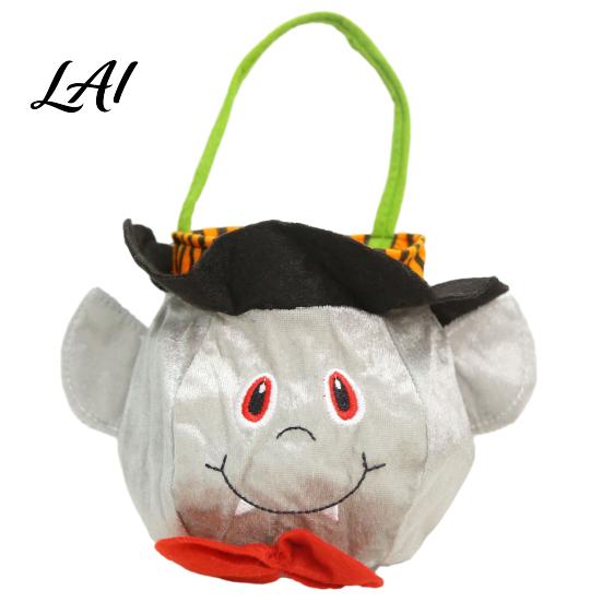 Kids Party Gift Sacks Halloween Candy Bags for Kids Trick or Treat Handbag with Handle Spooky Reusable Cloth Goodie Witch Ghost Black Cat