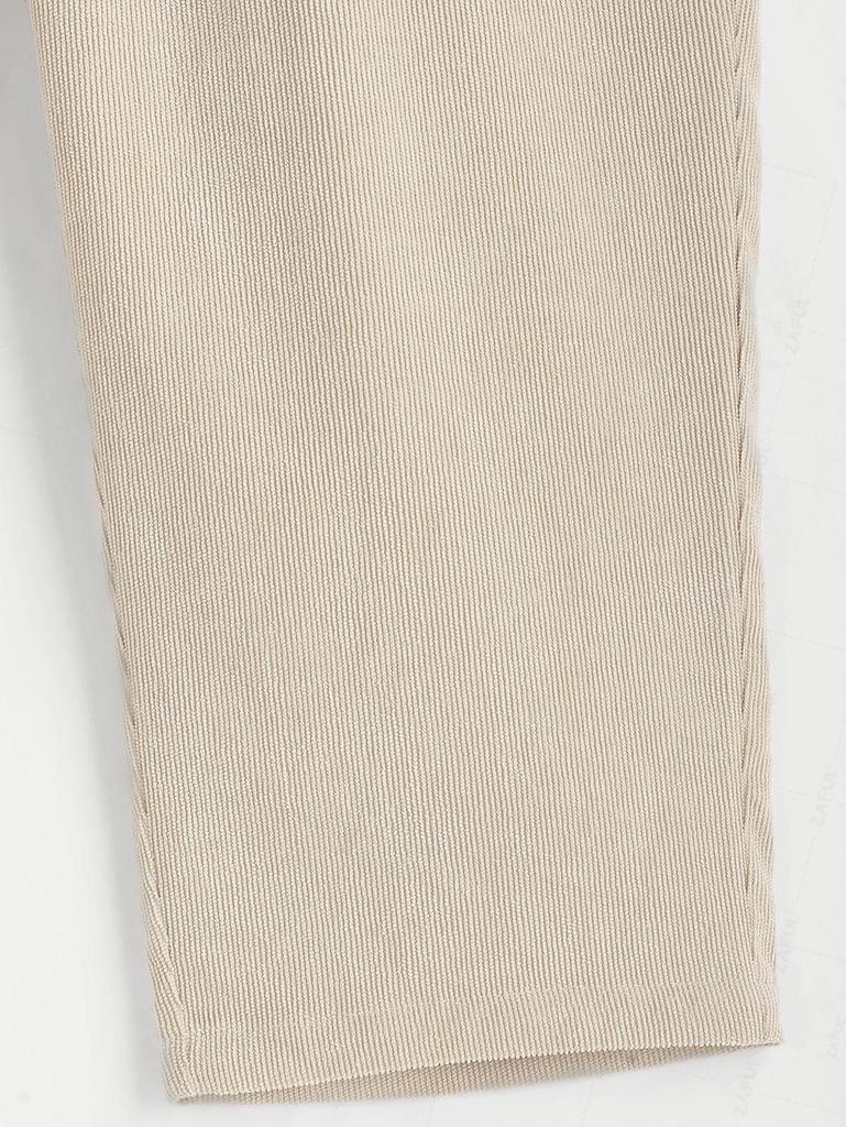 ZAFUL Men's Plain Color Straight Leg Drawstring Casual Corduroy Pants