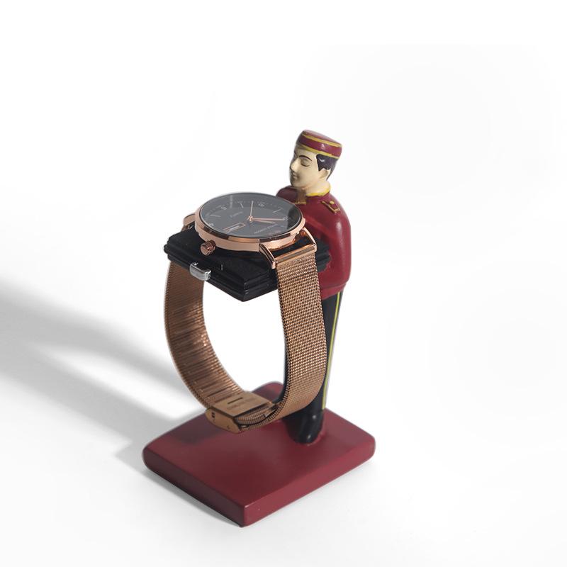 Suport de afișare ceas majordom cu pene: Suport elegant pentru bijuterii pentru ceasuri