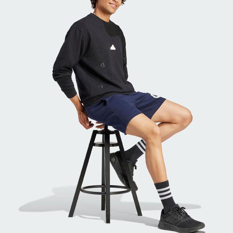 Adidas Embroidered Sweatshirt Men Sweatshirts Black IS2035