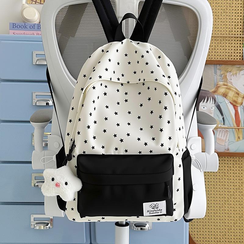 Schoolbag Japanese Simple Star Printing Student Schoolbag College Style Small Fresh Casual Light Large Capacity Backpack Tide