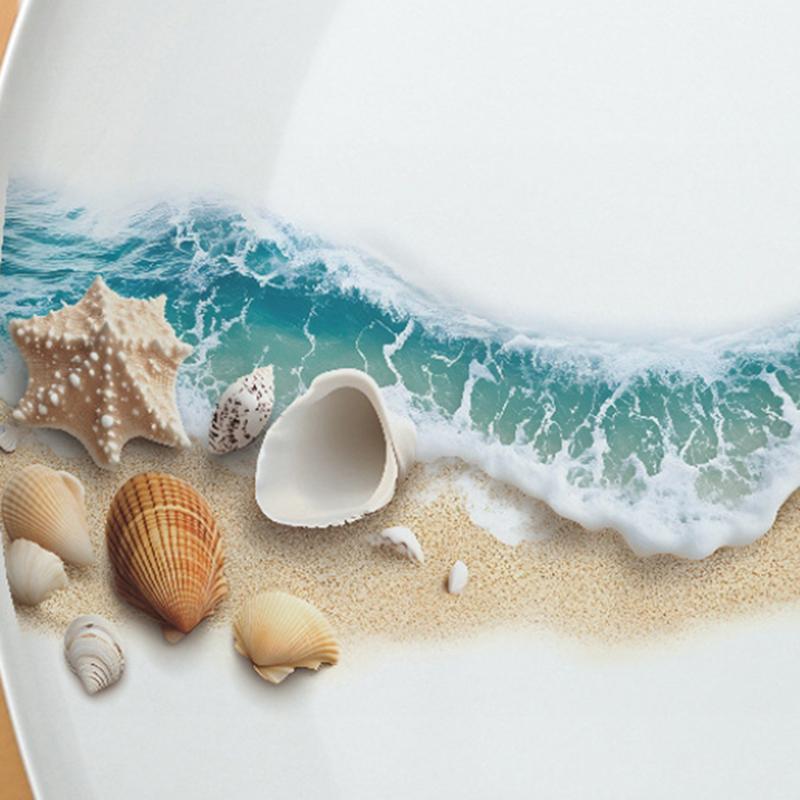 Sea Beach Exquisite Shell Toilet Sticker Bathroom Toilet Seat Waterproof Sticker Self-Adhesive Decorative Wall Sticker