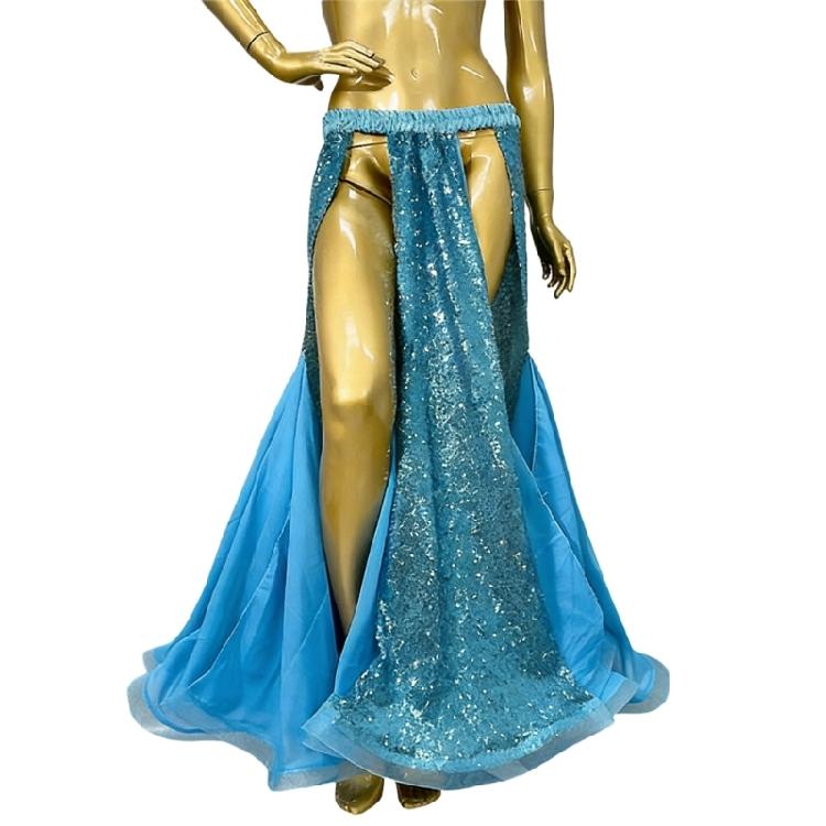 Practical Polyester Blend Belly Dance Skirt With Sparkling Sequins Appropriate Decoration Hip Scarf For Multiple Uses