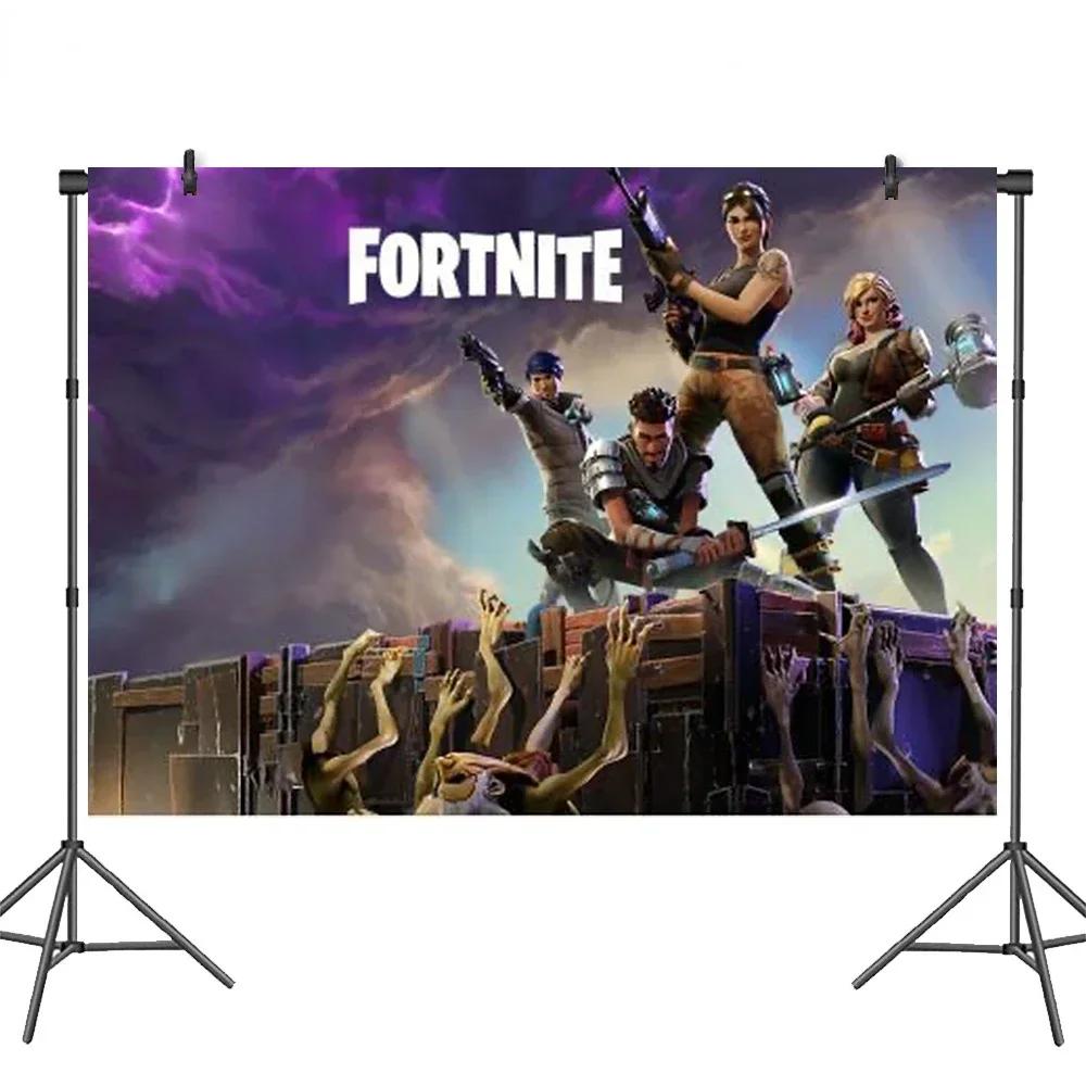 Perfect Fortnite Game Theme Party Decorations for Boys Action Figures Banner Cake Kids Birthday Party Tableware Decoration Backgrounds