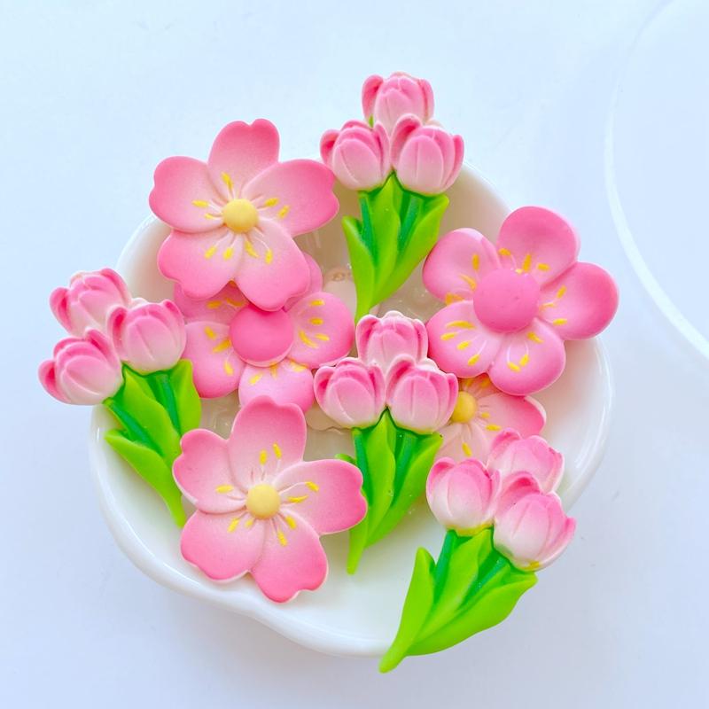 

10Pcs New Cute Mini Cherry Blossom Collection Flat Back Resin Scrapbooking DIY Jewelry Craft Decoration Accessorie