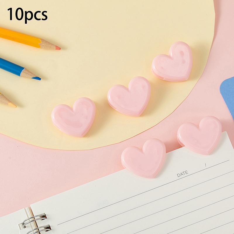 10Pcs Heart Shape Bulldog Grip Clips Food Bag Sealing Clamp Paper File Ticket Binder Photo Organizer Kitchen Office School