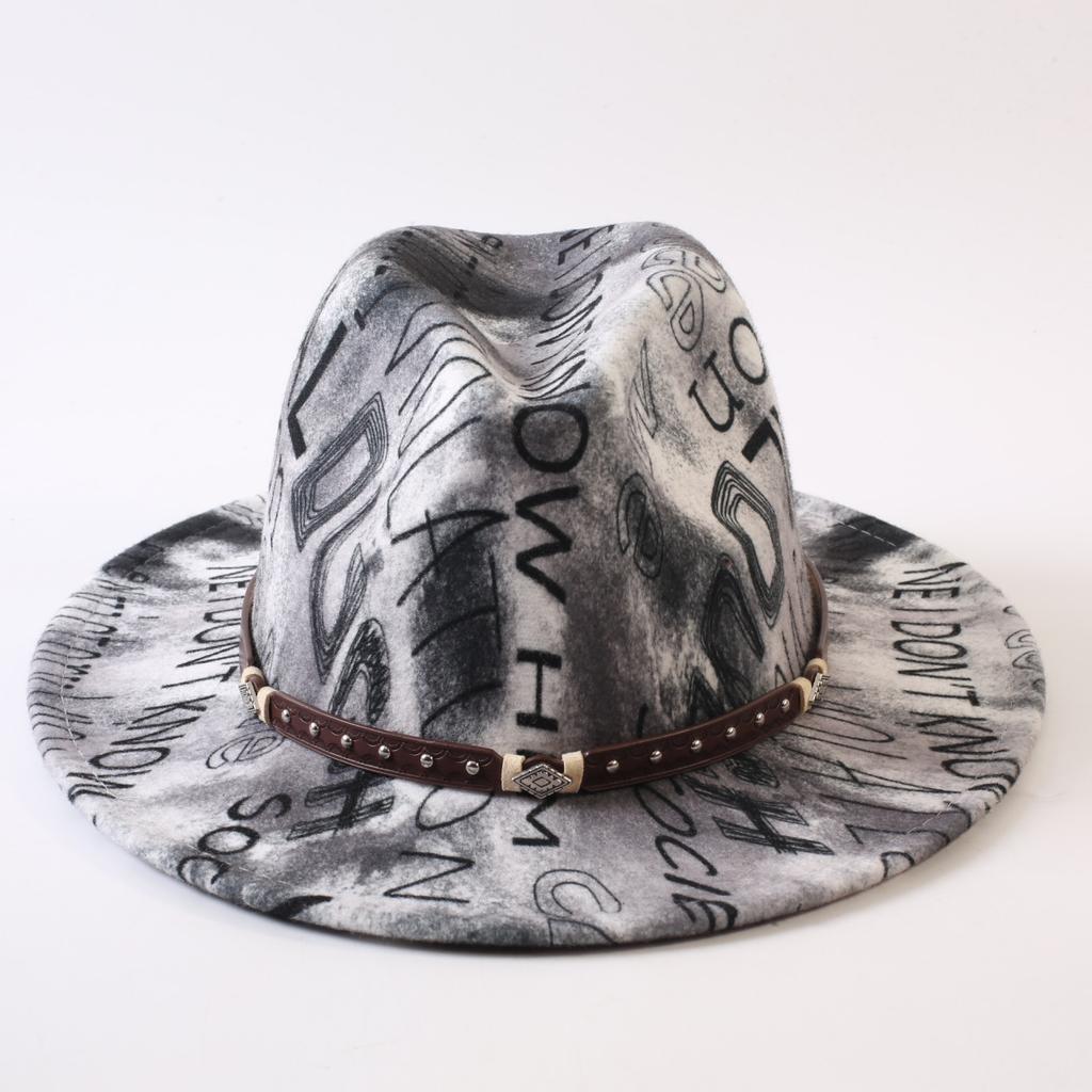New European and American style letter printing fashion top hat men's and women's fashion jazz hat sunscreen sun hat