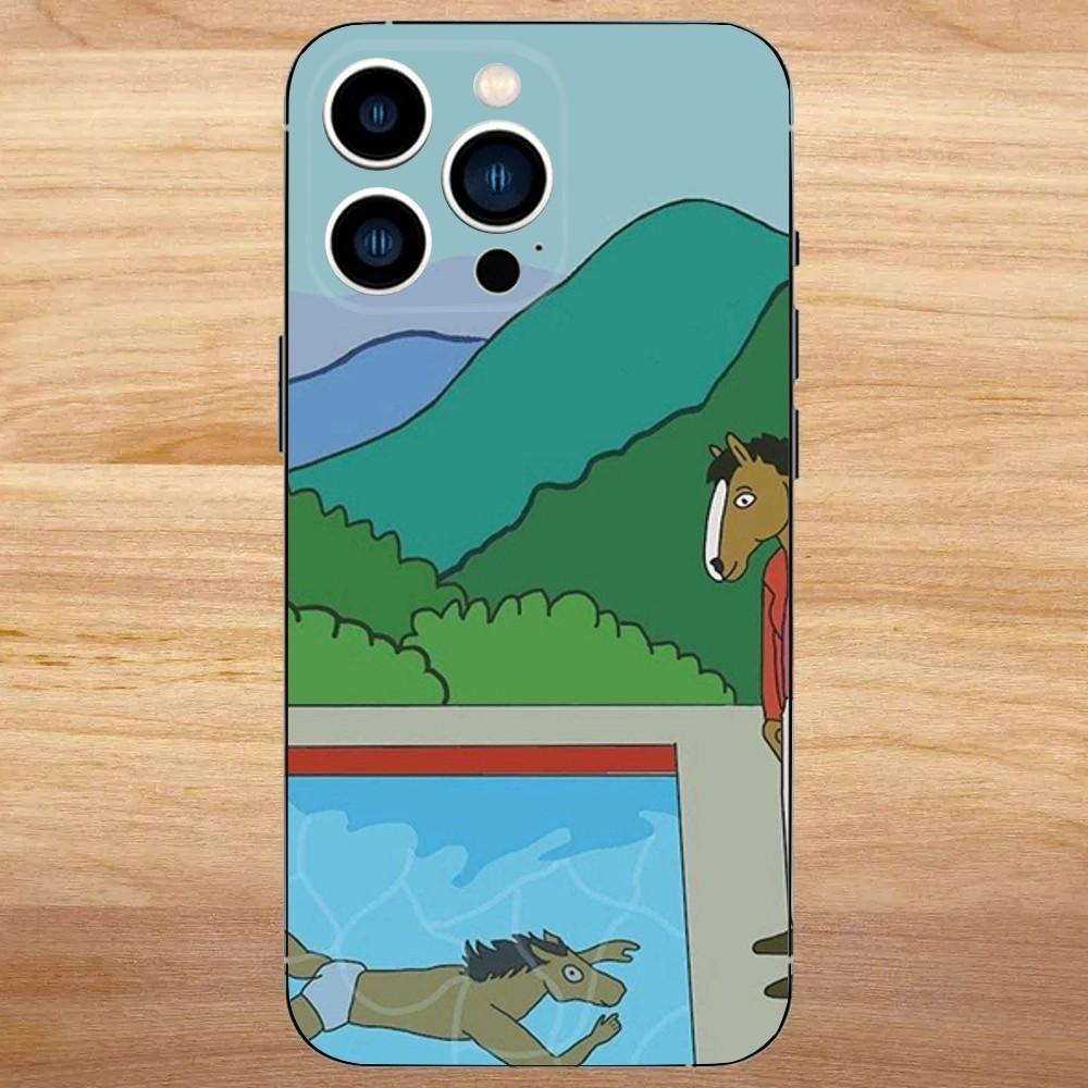 B-Bojack funny H-Horseman Phone Case For iPhone 16,15,14,13,12,11,Mini,Pro,SE,MAX White Matte Shockproof Cover iPhone12mini