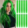 10 UNIDADES Extensões de Cabelo Coloridas Aplique de Cabelo Liso Multicores Destaques para Festa Clip-in Sintético para Mulheres Meninas Cosplay 2028