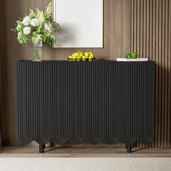 Cabinet Storage Spacious Countertop Stable Structure Minimalist Style Strong Load-bearing with Shelf Heavy Duty Freestanding Sideboard Hutch