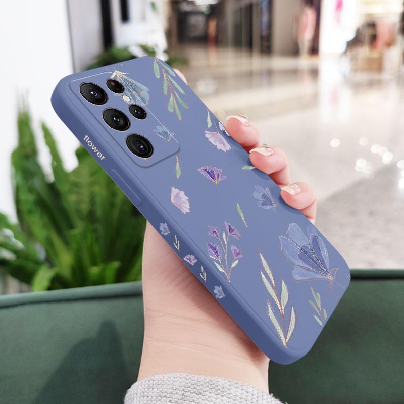 Fresh Flowers Phone Case For Samsung Galaxy S25 S24 S23 S22 S21 S20 Ultra Plus FE S10 Note 20 ultra 10 Plus Cover