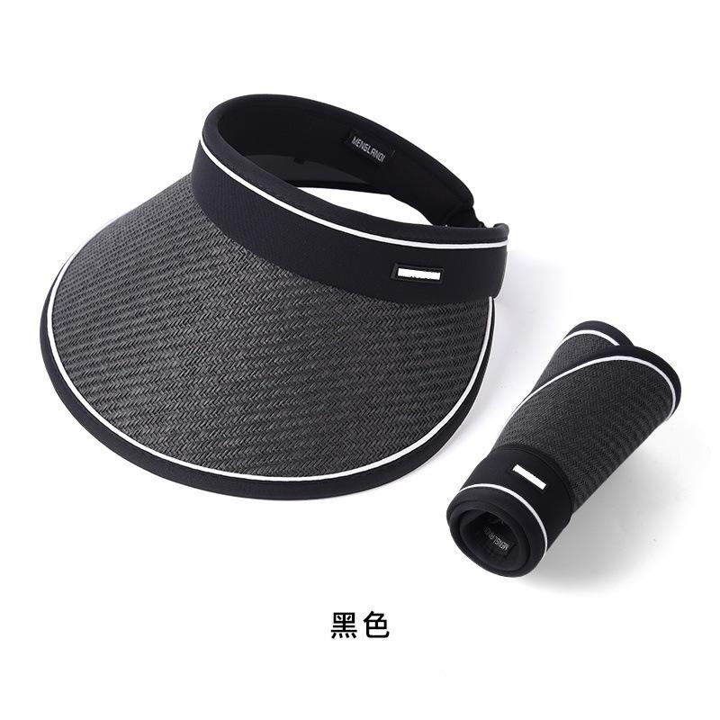 

Новая шляпа от солнца женская летняя защита лица от УФ-излучения виниловая шляпа с открытым верхом с большими полями мужская шляпа от солнца модный тренд чёрный