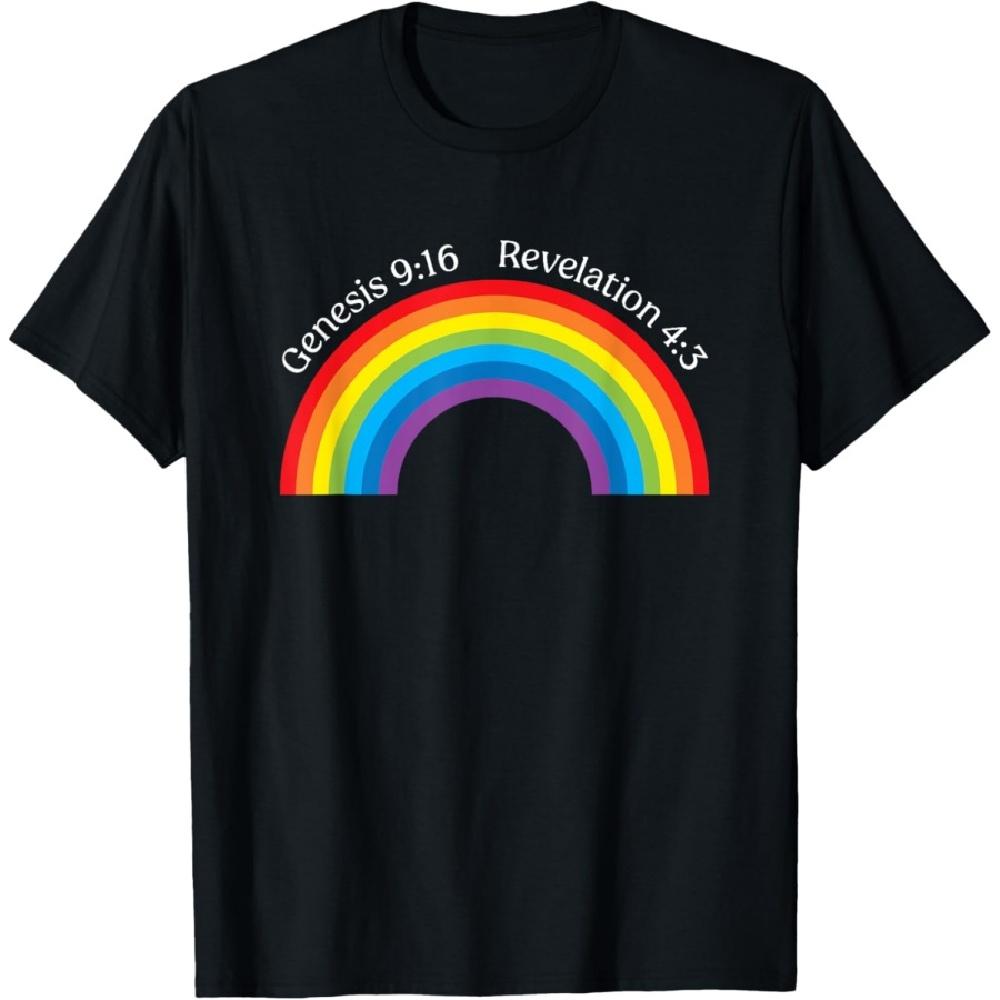 

Genesis 9 16 Revolution 4 3 Rainbow Bible Christian T-Shirt XXXXXL чорний