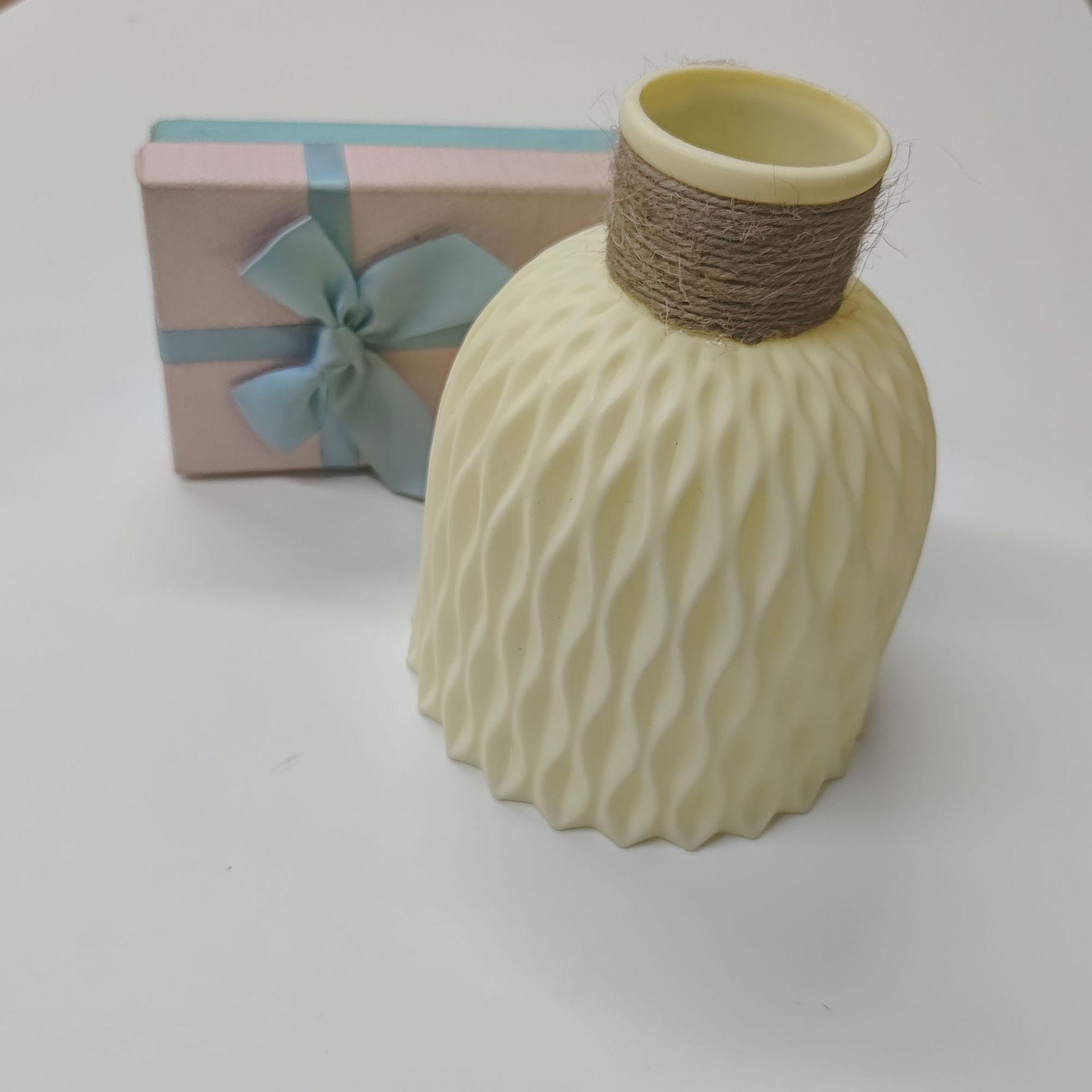 

Ваза для квітів Прикраса домашнього саду Біла імітація Керамічний горщик для квітів Кошик Пластикова ваза для весілля День народження бежевий