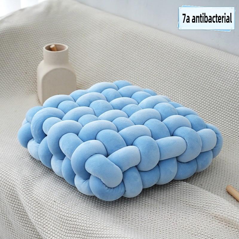 Plush Pillow Knot Hand-made Cushion Square Nordic Aesthetic Stuffed Pillow Office Chair Decorative for Sleeping Back Comfort