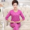 Women's pure cotton thermal underwear set for mothers, autumn and winter wear
