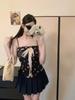 2026 Spring/Summer Slimming Bow Tie Camisole Vest with Padded Bust and Fun Print for Women