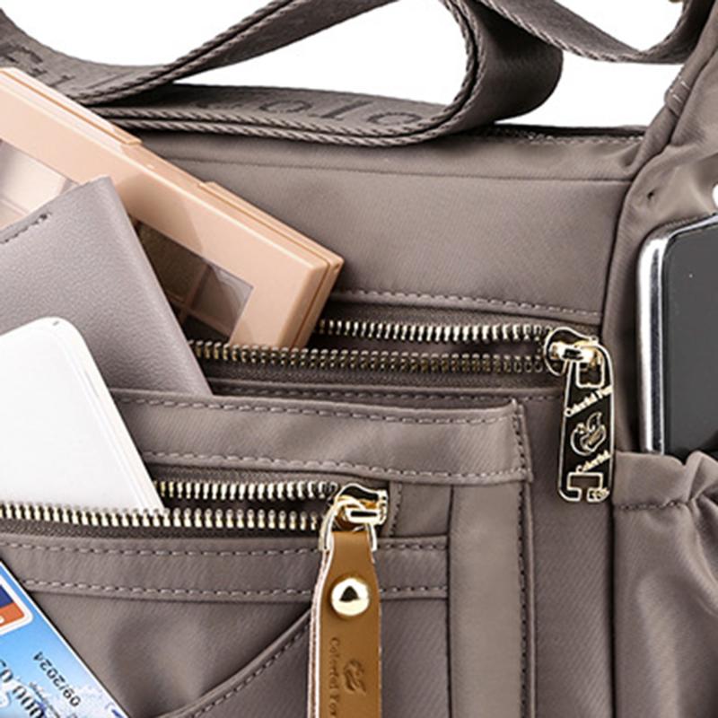 Multi-layer Shoulder Bag Large Capacity Waterproof Nylon Crossbody Bag Ladies Casual Mobile Phone Backpacks