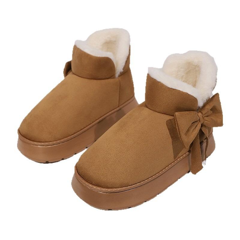 New Cotton Slippers: Fashionable Autumn/Winter Cotton Slippers for Men and Women with Bow Detail Indoor/Outdoor Oversized Warm Shoes