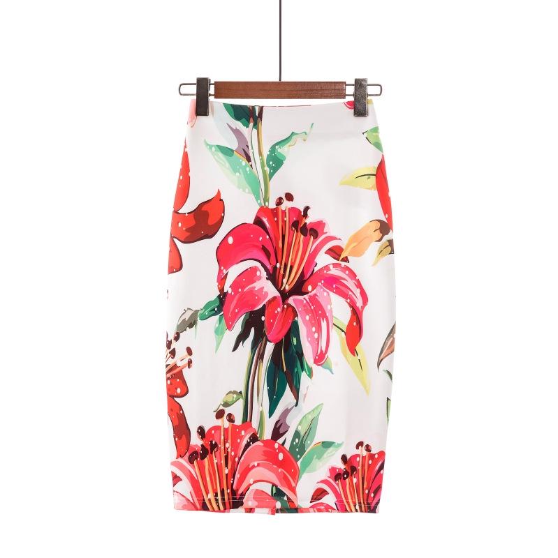 Digital Print Mid-Length Women's Skirt - Chic and Trendy