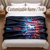 Ipswich Town Printed Flannel Blanket Custom Name Text Soft Warm Throw For Bedroom Holiday Gift