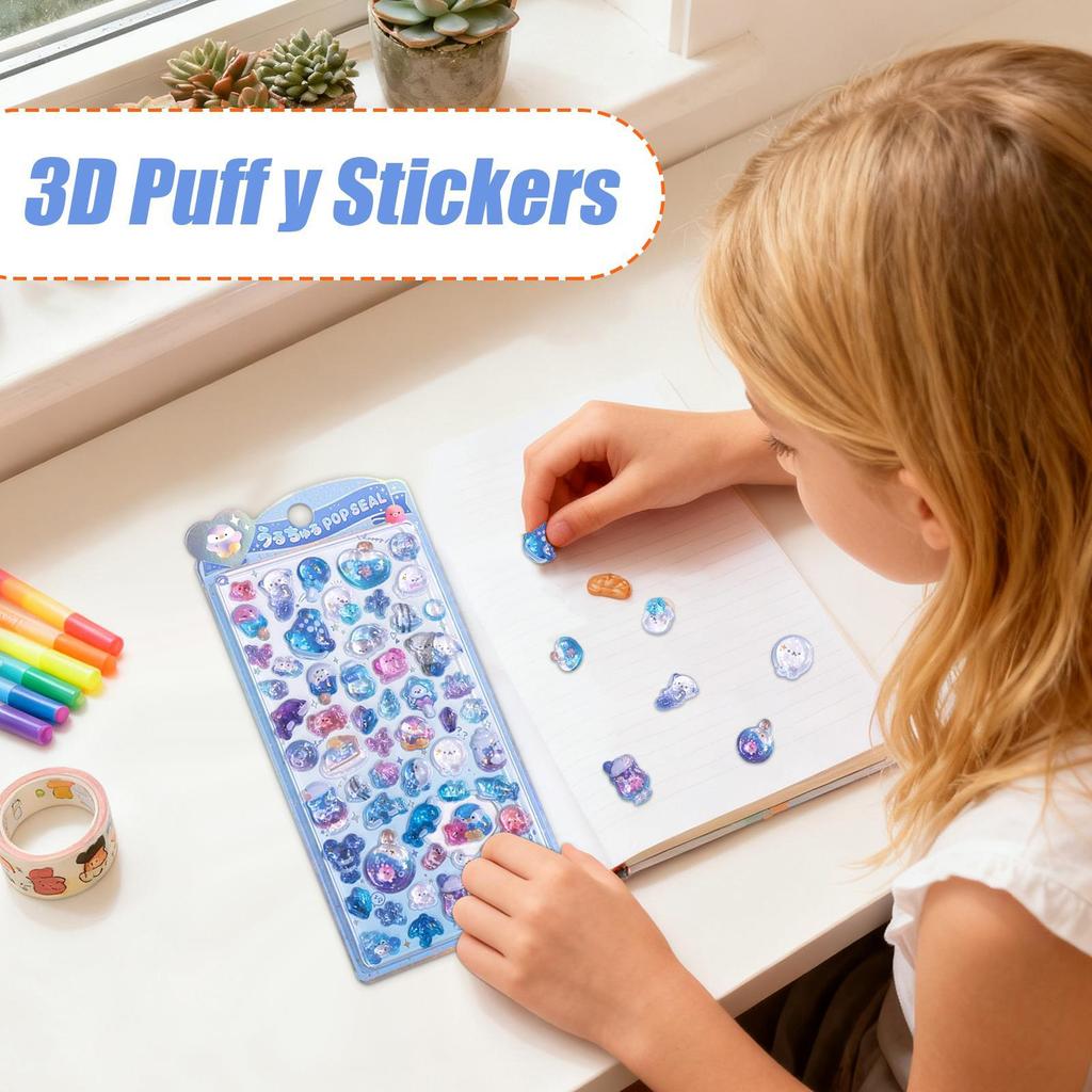 3D Aufkleber Niedliche Harz Scrapbooking Zubehör Haustier Figur Abziehbilder Handy Dekoration für Kinder Mädchen Kleinkind Scrapbook Handy Journal