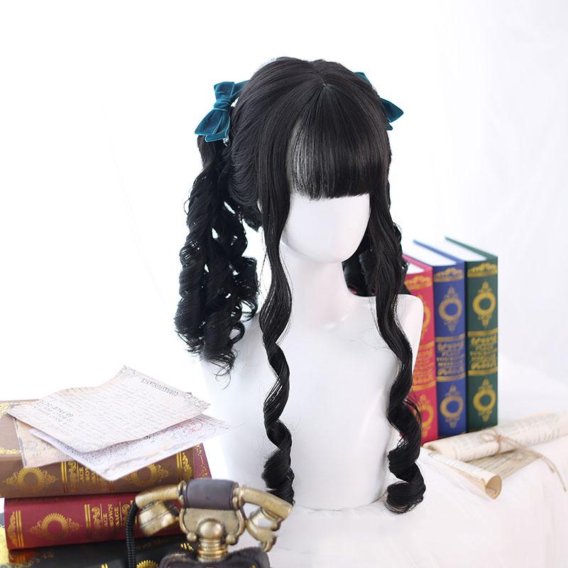 Bybrana Women Long Hair Roman Curly Hair With Bangs Wig Synthetic Wig Daily Wear High Temperature Resistance