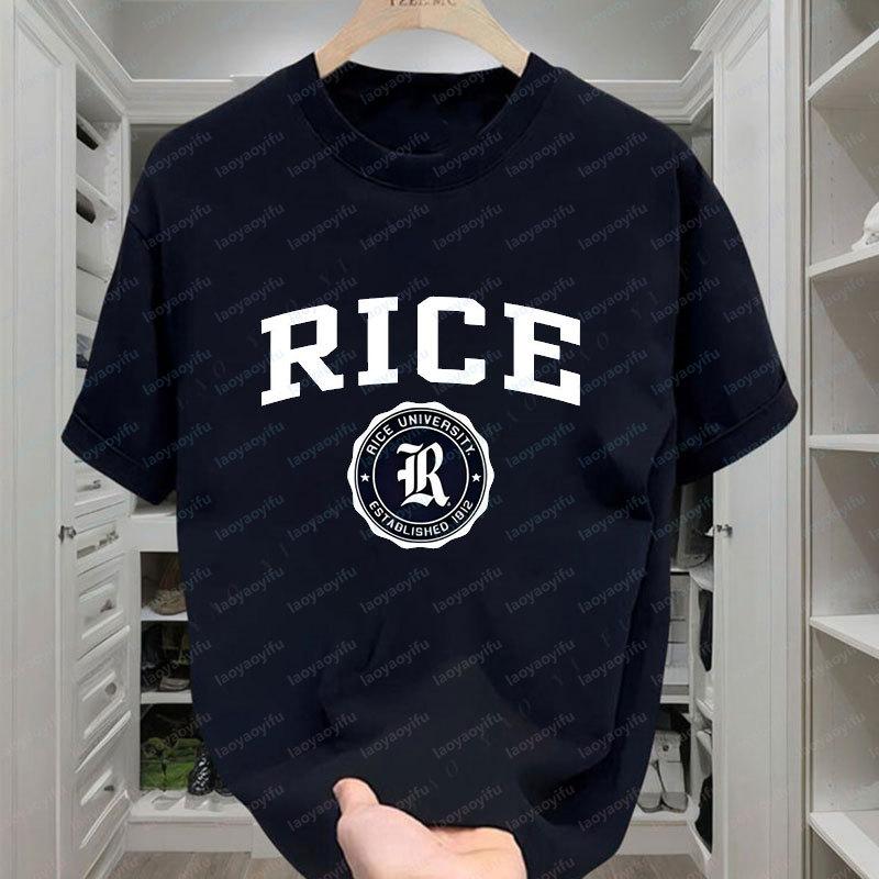 

Rice University Established 1912 Casual Funny T Shirt Streetwear Cotton Crewneck Classics Personality Men s Sports Top T Shirts 5XL різнокольоровий